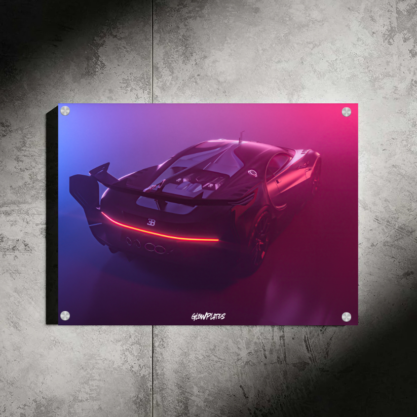 Bugatti Vision Gran Turismo Glowplate (Red Neon)